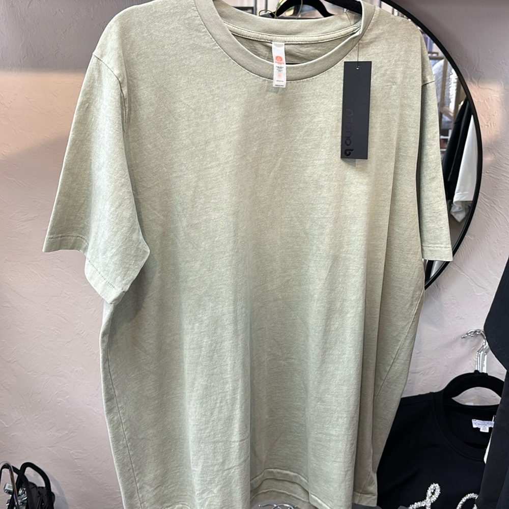 Mono B Men’s essential cotton shirt in color sage size extra large